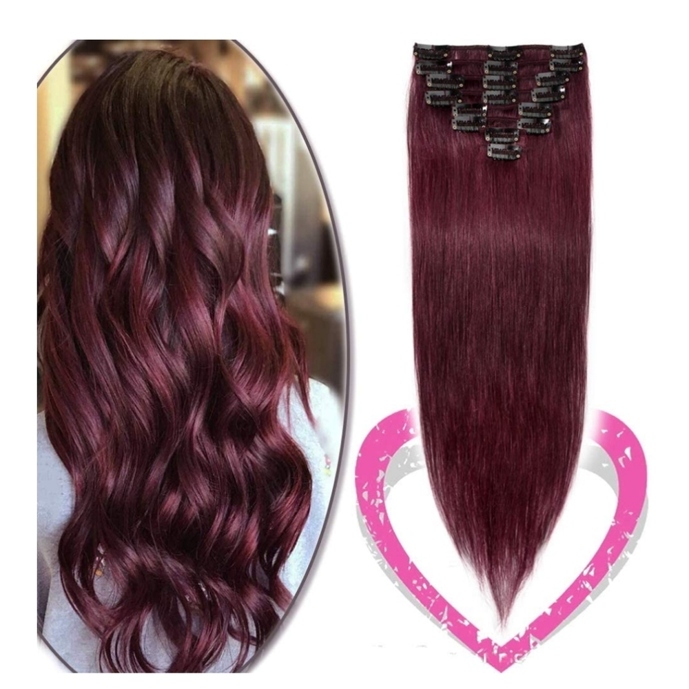 18in. Clip in Hair Extensions Human Hair